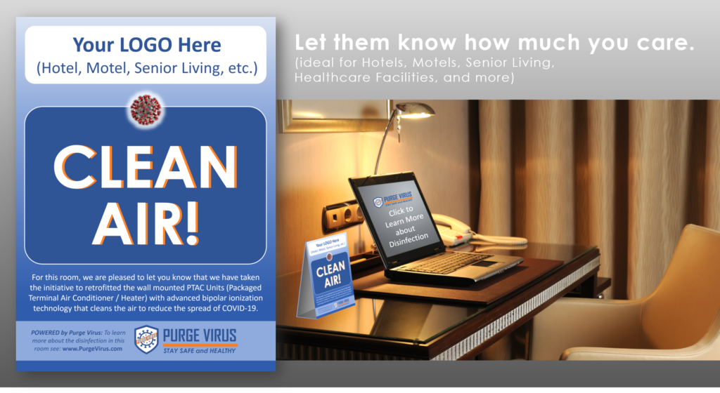 Min Split System disinfection clean air signage